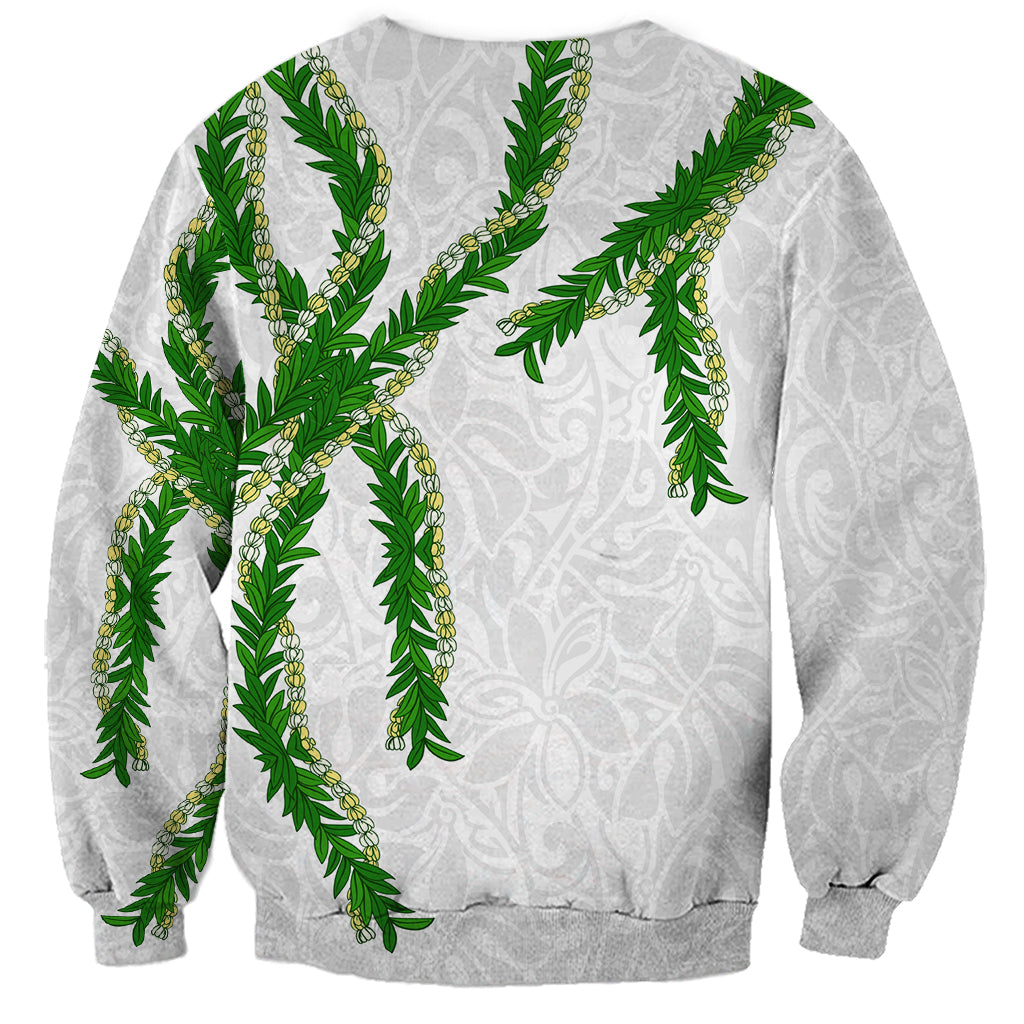 Hawaii Maile Lei Sweatshirt Aloha White Color