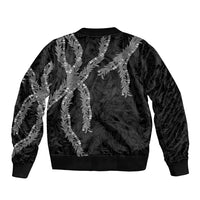 Hawaii Maile Lei Bomber Jacket Aloha Grayscale Color