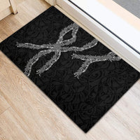Hawaii Maile Lei Rubber Doormat Aloha Grayscale Color