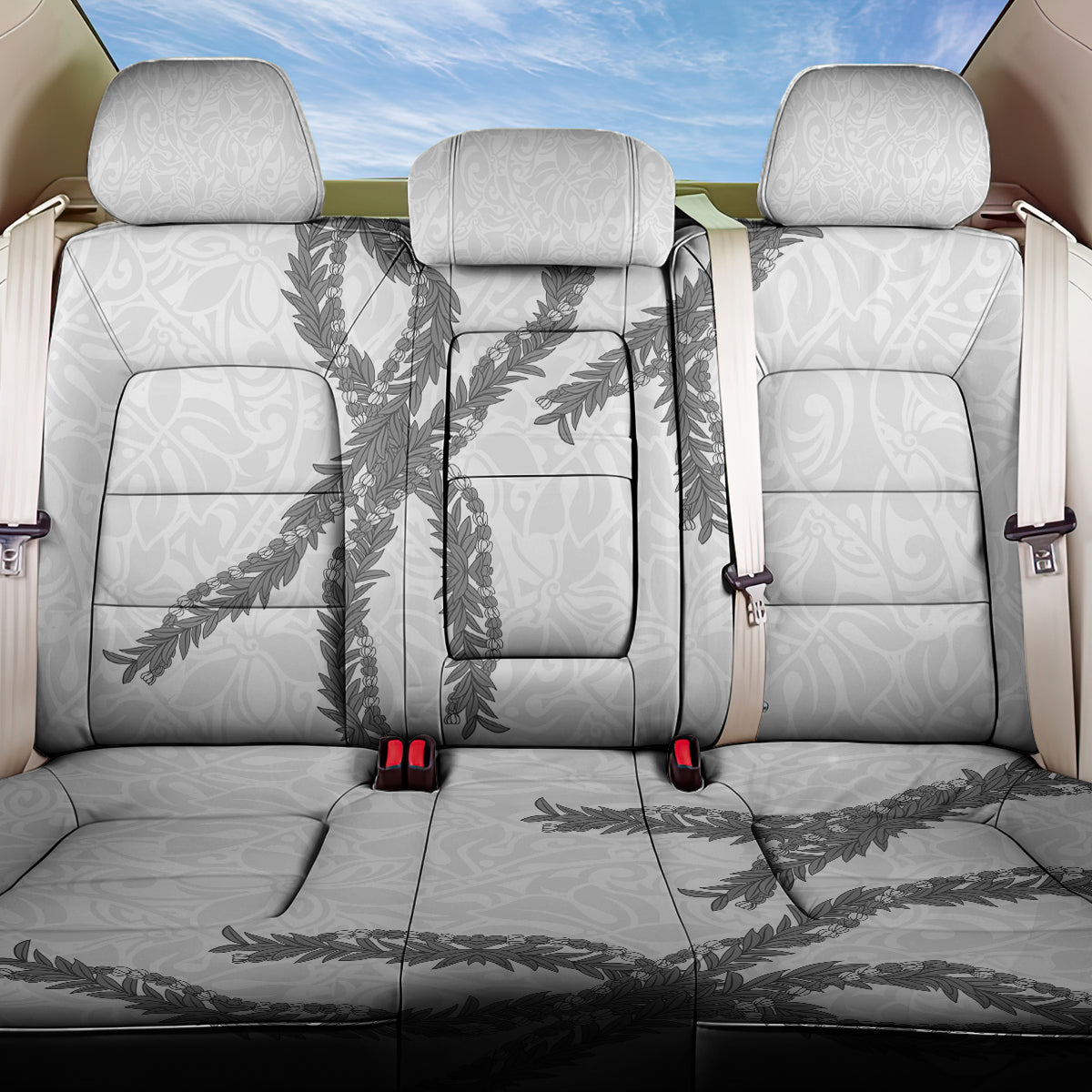 Hawaii Maile Lei Back Car Seat Cover Aloha The Grey Color