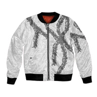 Hawaii Maile Lei Bomber Jacket Aloha The Grey Color