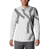 Hawaii Maile Lei Button Sweatshirt Aloha The Grey Color