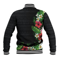 Hawaii Tropical Flowers and Leaves Baseball Jacket Tapa Pattern Colorful Mode