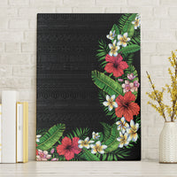 Hawaii Tropical Flowers and Leaves Canvas Wall Art Tapa Pattern Colorful Mode