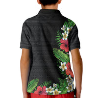 Hawaii Tropical Flowers and Leaves Kid Polo Shirt Tapa Pattern Colorful Mode