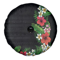 Hawaii Tropical Flowers and Leaves Spare Tire Cover Tapa Pattern Colorful Mode