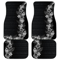 Hawaii Tropical Flowers and Leaves Car Mats Tapa Pattern Grayscale Mode
