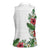 Hawaii Tropical Flowers and Leaves Women Sleeveless Polo Shirt Tapa Pattern White Mode