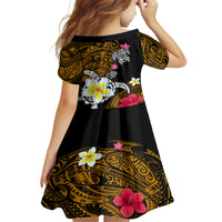 Hawaii Turtle and Tropical Flower Family Matching Off Shoulder Maxi Dress and Hawaiian Shirt Polynesian Pattern LT03 - Polynesian Pride