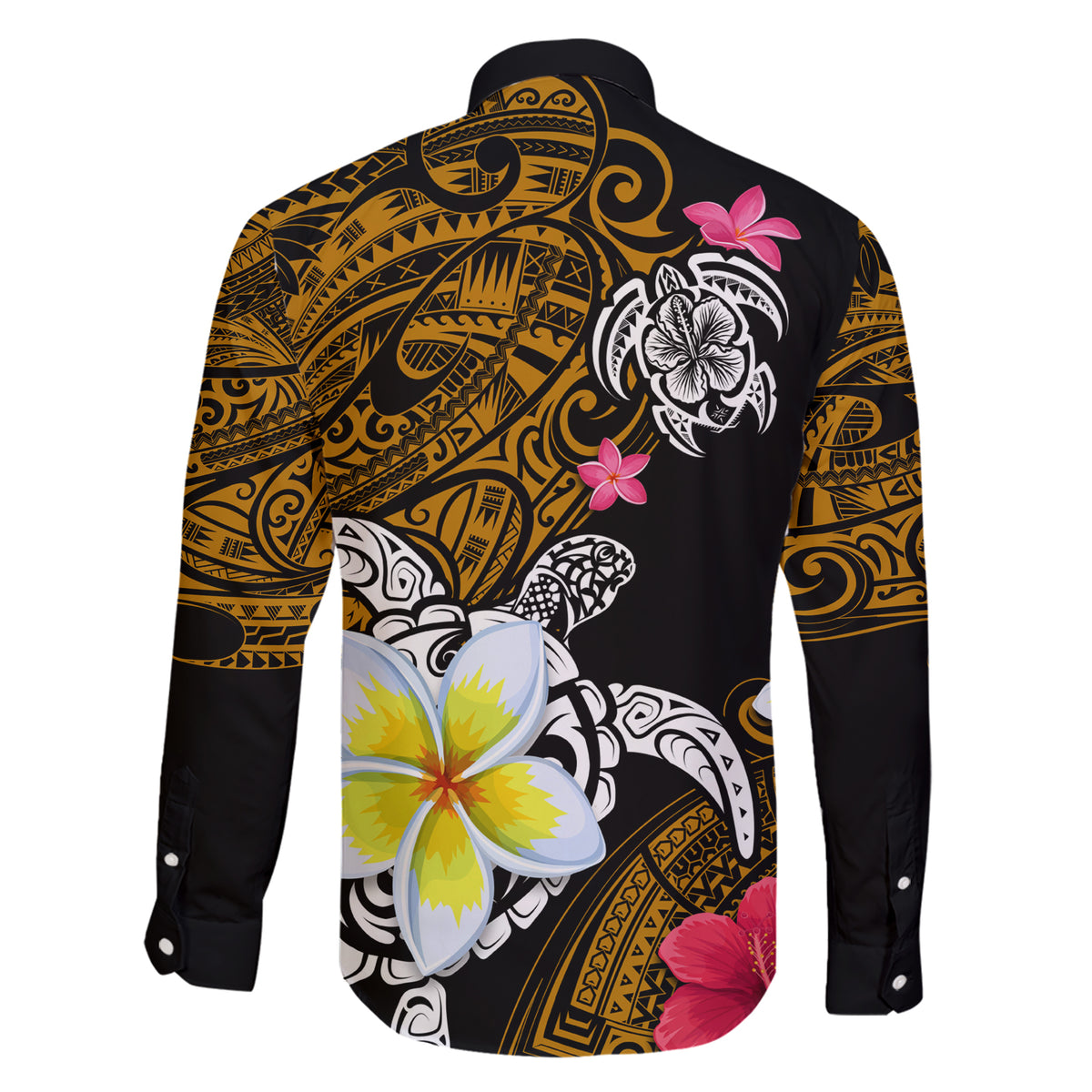 Hawaii Turtle and Tropical Flower Family Matching Short Sleeve Bodycon Dress and Hawaiian Shirt Polynesian Pattern LT03 - Polynesian Pride