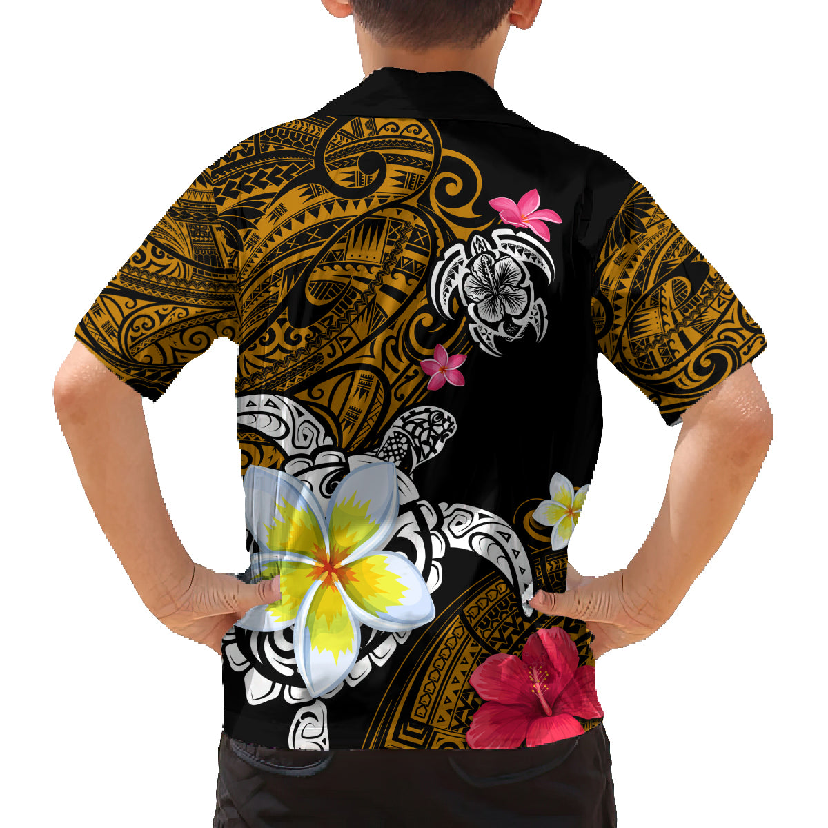 Hawaii Turtle and Tropical Flower Family Matching Summer Maxi Dress and Hawaiian Shirt Polynesian Pattern LT03 - Polynesian Pride