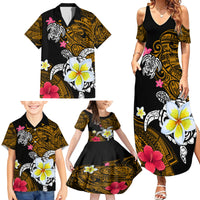 Hawaii Turtle and Tropical Flower Family Matching Summer Maxi Dress and Hawaiian Shirt Polynesian Pattern LT03 - Polynesian Pride