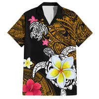Hawaii Turtle and Tropical Flower Family Matching Summer Maxi Dress and Hawaiian Shirt Polynesian Pattern LT03 Dad's Shirt - Short Sleeve Black - Polynesian Pride