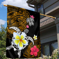 Hawaii Turtle and Tropical Flower Garden Flag Polynesian Pattern