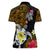 Hawaii Turtle and Tropical Flower Women Polo Shirt Polynesian Pattern