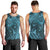 Hawaiian Manta Ray and Polynesian Tribal Tattoo Men Tank Top Turquoise Color LT03