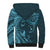 Hawaiian Manta Ray and Polynesian Tribal Tattoo Sherpa Hoodie Turquoise Color LT03