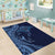 Hawaiian Manta Ray and Polynesian Tribal Tattoo Area Rug Dark Navy Color LT03