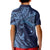 Hawaiian Manta Ray and Polynesian Tribal Tattoo Kid Polo Shirt Dark Navy Color LT03
