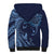 Hawaiian Manta Ray and Polynesian Tribal Tattoo Sherpa Hoodie Dark Navy Color LT03