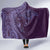 Hawaiian Manta Ray and Polynesian Tribal Tattoo Hooded Blanket Purple Color LT03