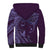 Hawaiian Manta Ray and Polynesian Tribal Tattoo Sherpa Hoodie Purple Color LT03