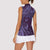 Hawaiian Manta Ray and Polynesian Tribal Tattoo Women Sleeveless Polo Shirt Purple Color LT03