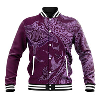 Hawaiian Manta Ray and Polynesian Tribal Tattoo Baseball Jacket Pink Color LT03 Unisex Pink - Polynesian Pride