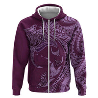 Hawaiian Manta Ray and Polynesian Tribal Tattoo Hoodie Pink Color LT03