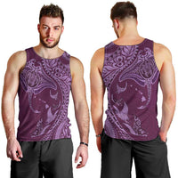 Hawaiian Manta Ray and Polynesian Tribal Tattoo Men Tank Top Pink Color LT03