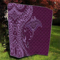 Hawaiian Manta Ray and Polynesian Tribal Tattoo Quilt Pink Color LT03