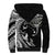 Hawaiian Manta Ray and Polynesian Tribal Tattoo Sherpa Hoodie Black Color LT03