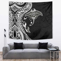 Hawaiian Manta Ray and Polynesian Tribal Tattoo Tapestry Black Color LT03 Black - Polynesian Pride