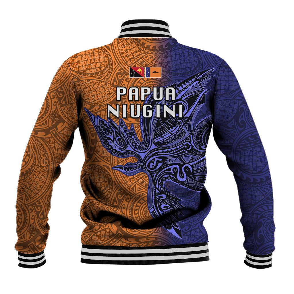 Papua New Guinea New Ireland Province Baseball Jacket PNG Birds Of Paradise Polynesian Arty Style LT03 - Polynesian Pride