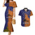 Papua New Guinea New Ireland Province Couples Matching Mermaid Dress and Hawaiian Shirt PNG Birds Of Paradise Polynesian Arty Style LT03 Orange - Polynesian Pride