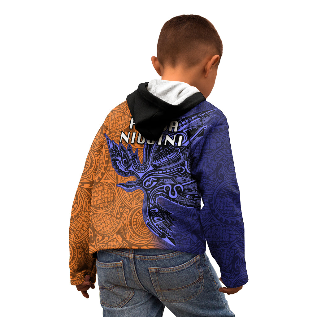 Papua New Guinea New Ireland Province Kid Hoodie PNG Birds Of Paradise Polynesian Arty Style LT03 - Polynesian Pride