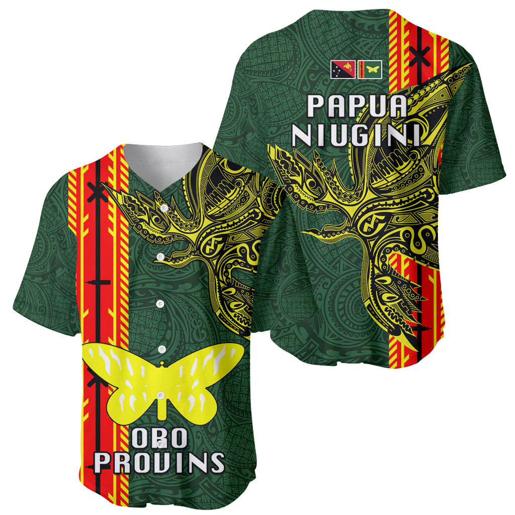 Papua New Guinea Oro Province Baseball Jersey PNG Birds Of Paradise Polynesian Arty Style LT03 - Polynesian Pride