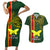 Papua New Guinea Oro Province Couples Matching Short Sleeve Bodycon Dress and Hawaiian Shirt PNG Birds Of Paradise Polynesian Arty Style LT03 Green - Polynesian Pride