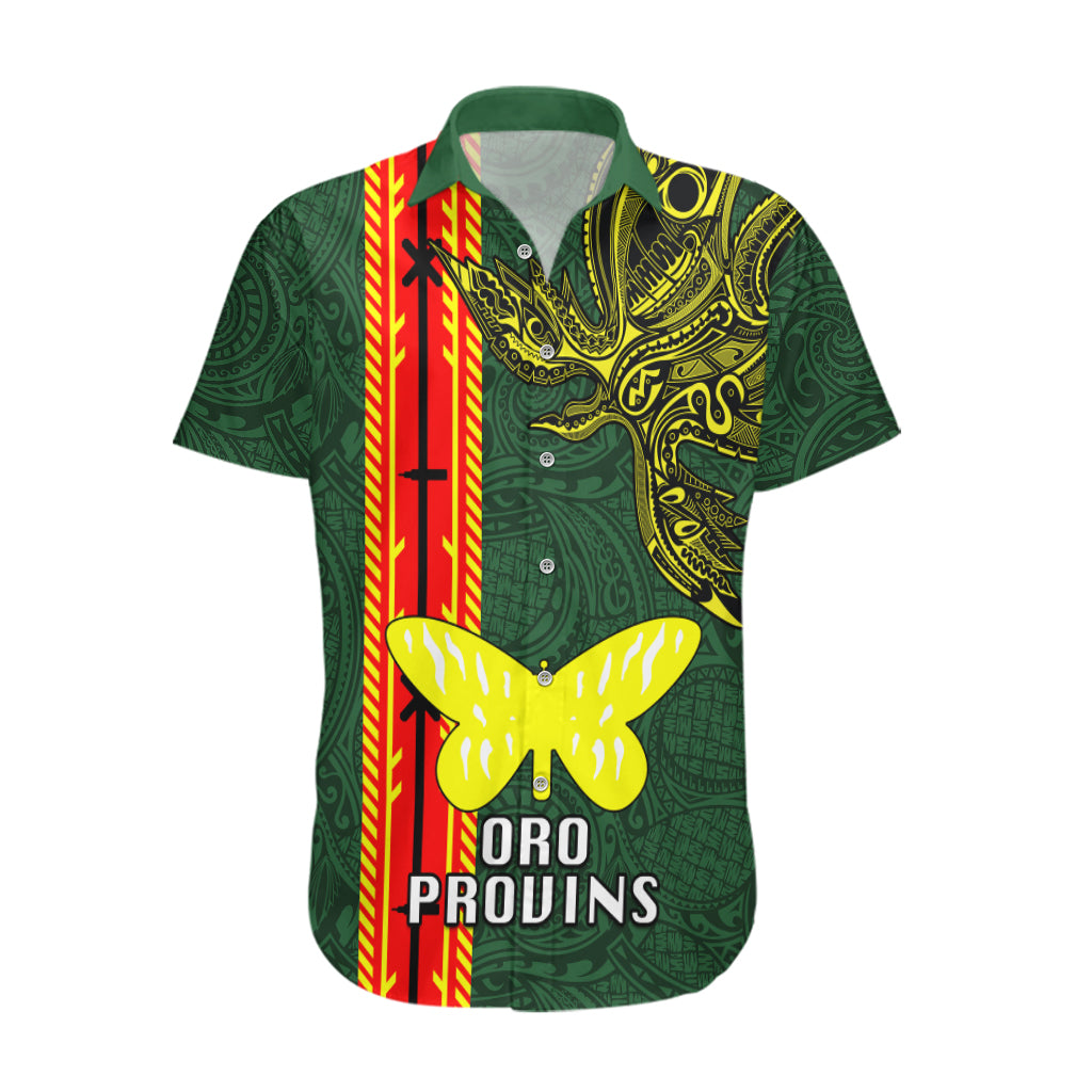 Papua New Guinea Oro Province Hawaiian Shirt PNG Birds Of Paradise Polynesian Arty Style LT03 Green - Polynesian Pride