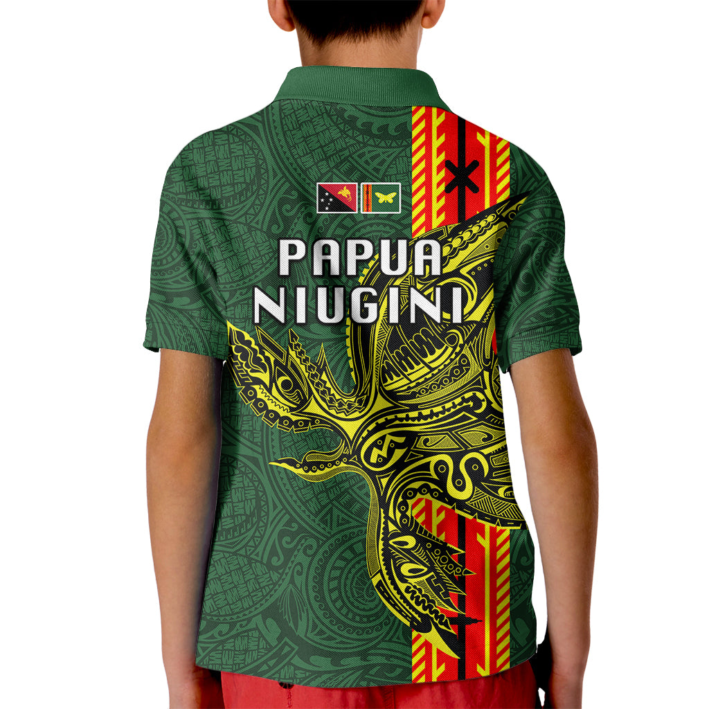 Papua New Guinea Oro Province Kid Polo Shirt PNG Birds Of Paradise Polynesian Arty Style LT03 - Polynesian Pride