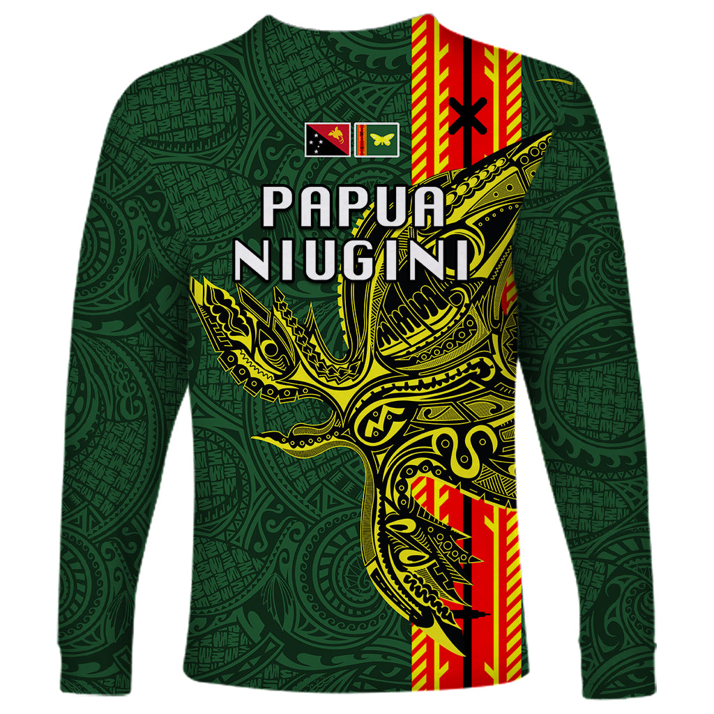 Papua New Guinea Oro Province Long Sleeve Shirt PNG Birds Of Paradise Polynesian Arty Style LT03 - Polynesian Pride