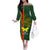 Papua New Guinea Oro Province Off The Shoulder Long Sleeve Dress PNG Birds Of Paradise Polynesian Arty Style LT03 Women Green - Polynesian Pride