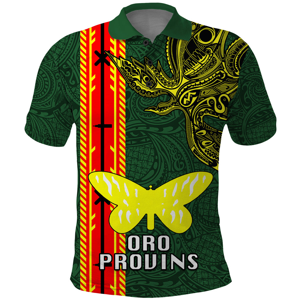 Papua New Guinea Oro Province Polo Shirt PNG Birds Of Paradise Polynesian Arty Style LT03 Green - Polynesian Pride