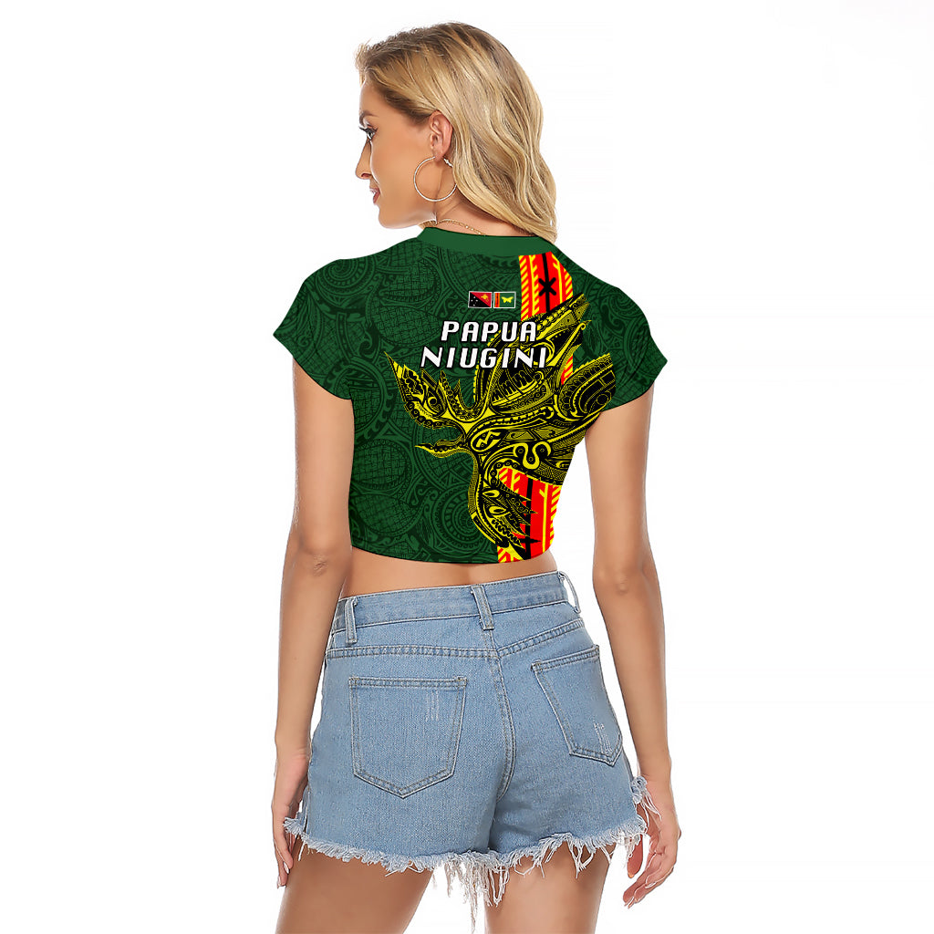 Papua New Guinea Oro Province Raglan Cropped T Shirt PNG Birds Of Paradise Polynesian Arty Style LT03 - Polynesian Pride