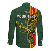 Custom Papua New Guinea Oro Province Long Sleeve Button Shirt PNG Birds Of Paradise Polynesian Arty Style LT03 - Polynesian Pride