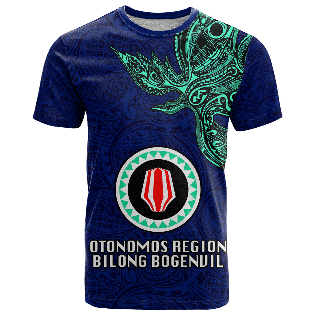 Papua New Guinea Bougainville T Shirt PNG Birds Of Paradise Polynesian Arty Style LT03 Blue - Polynesian Pride