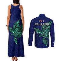 Custom Papua New Guinea Bougainville Couples Matching Tank Maxi Dress and Long Sleeve Button Shirts PNG Birds Of Paradise Polynesian Arty Style LT03 - Polynesian Pride