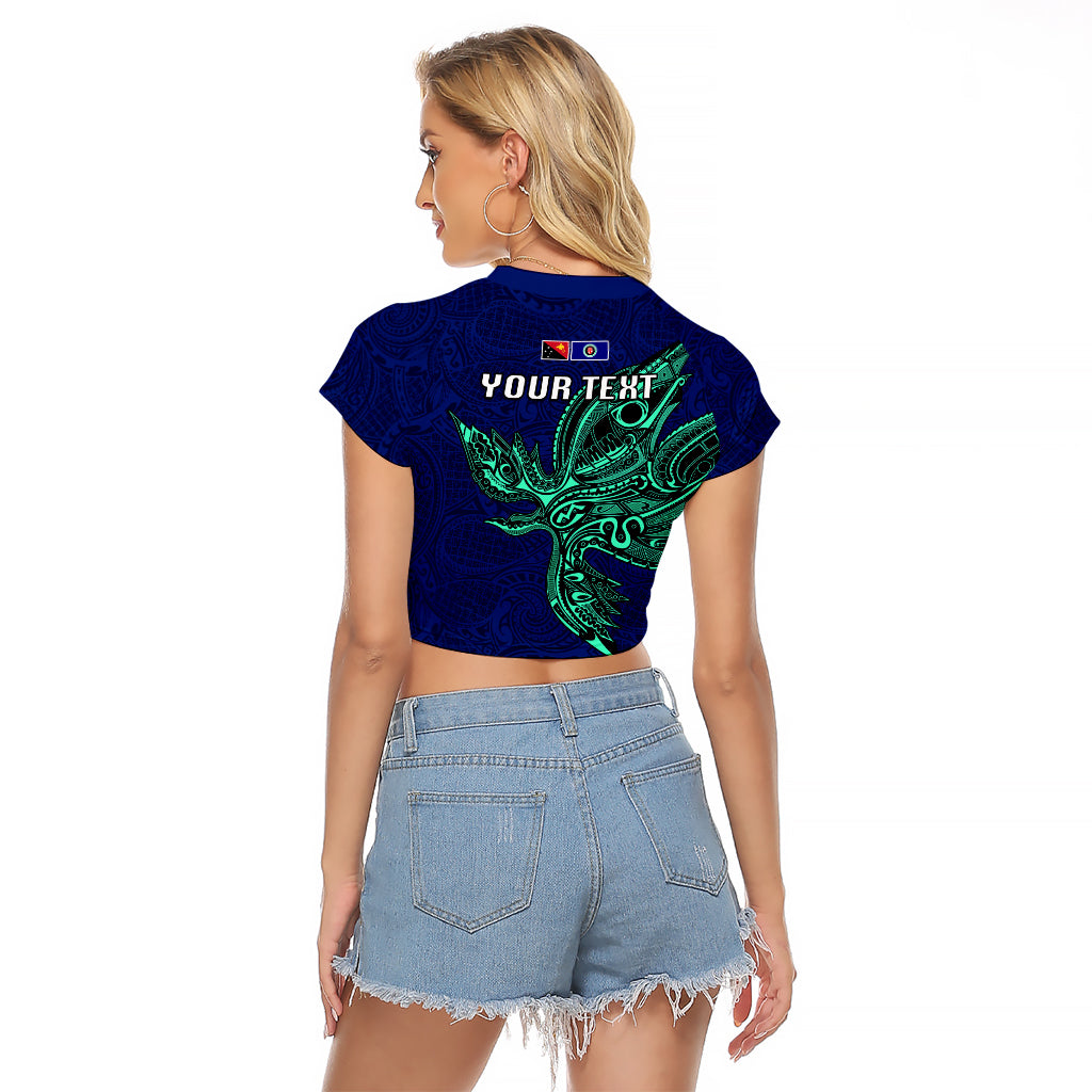 Custom Papua New Guinea Bougainville Raglan Cropped T Shirt PNG Birds Of Paradise Polynesian Arty Style LT03 - Polynesian Pride