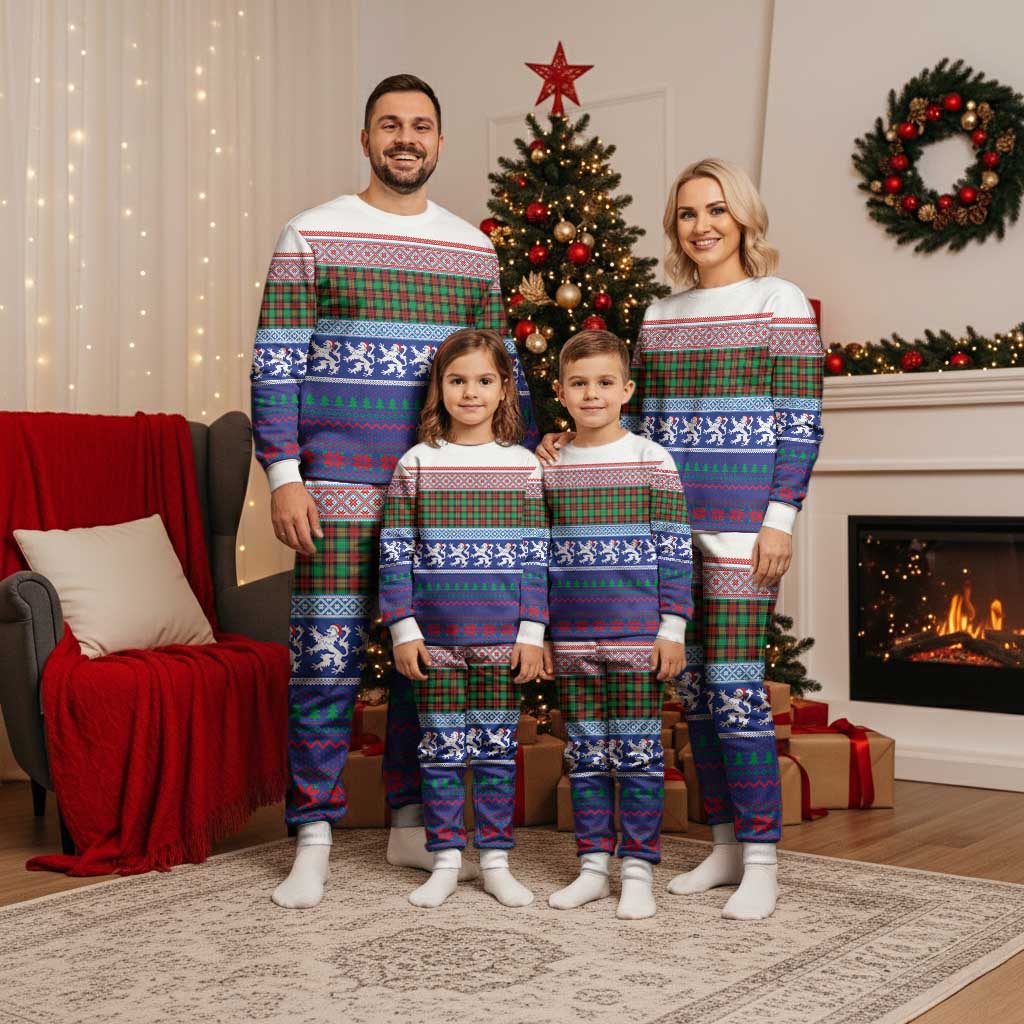 Scottish Christmas Pajama Set Xmas Royal Lions and Tartan - Polynesian Pride
