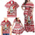 Custom Hawaii Mele Kalikimaka Family Matching Off Shoulder Maxi Dress and Hawaiian Shirt Santa Claus Surfing with Hawaiian Pattern Striped Red Style LT03 - Polynesian Pride